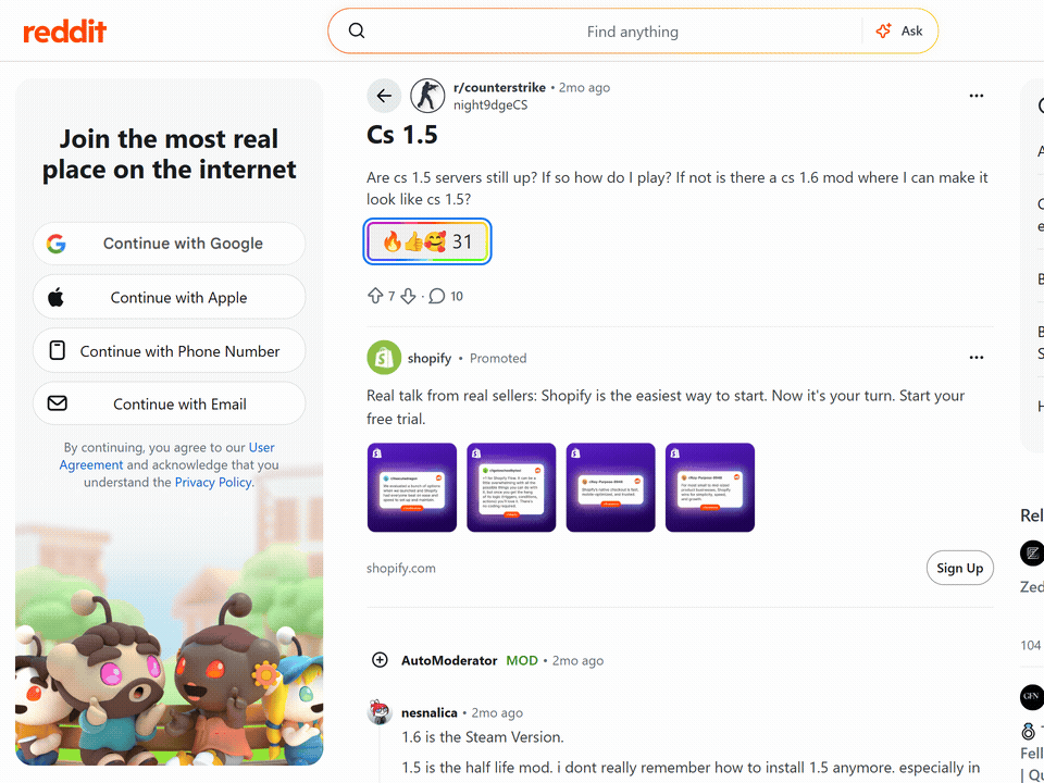 Animated demo of a Webemoji emoji picker beside a Reddit post's vote and comment row.